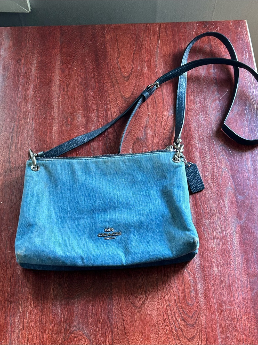 Coach Denim Mia two-Toned Crossbody Bag 91458